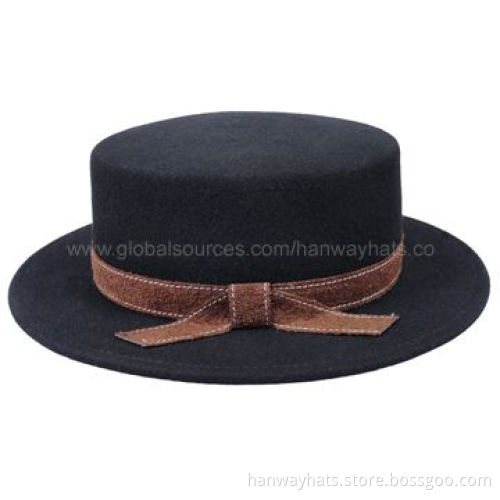 Fashionable Wool Felt Bowler Hat with GG Hat Band and Stitches
